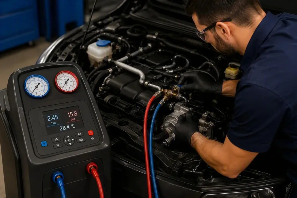 Manutenção em ar condicionado automotivo